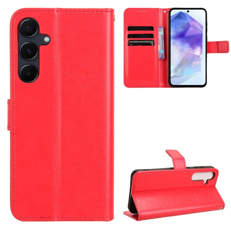 Case for Samsung Galaxy A55 5G Crazy Horse Texture Leather Wallet Shockproof Cover