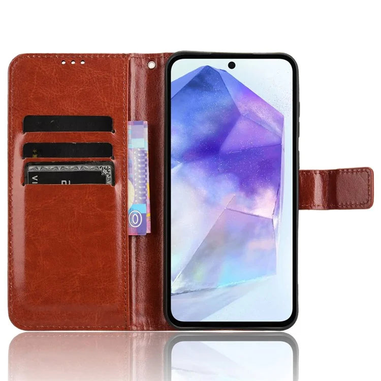 Case for Samsung Galaxy A55 5G Crazy Horse Texture Leather Wallet Shockproof Cover