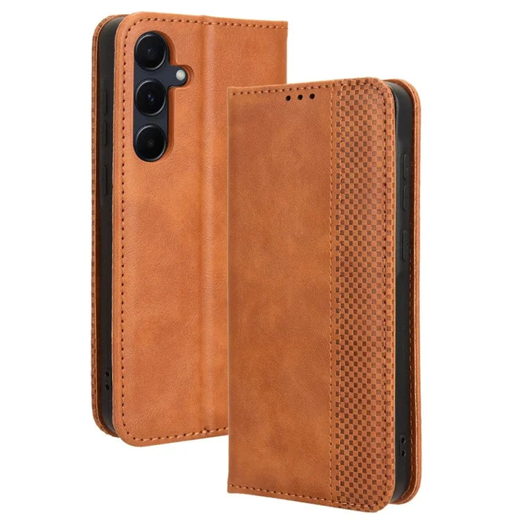 For Samsung Galaxy A55 5G Phone Case Retro Leather Wallet Flip Cover