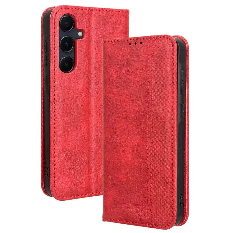 For Samsung Galaxy A55 5G Phone Case Retro Leather Wallet Flip Cover