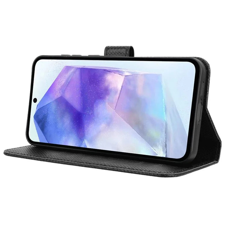 For Samsung Galaxy A55 5G PU Leather Cover Flip Phone Case with Card Slots