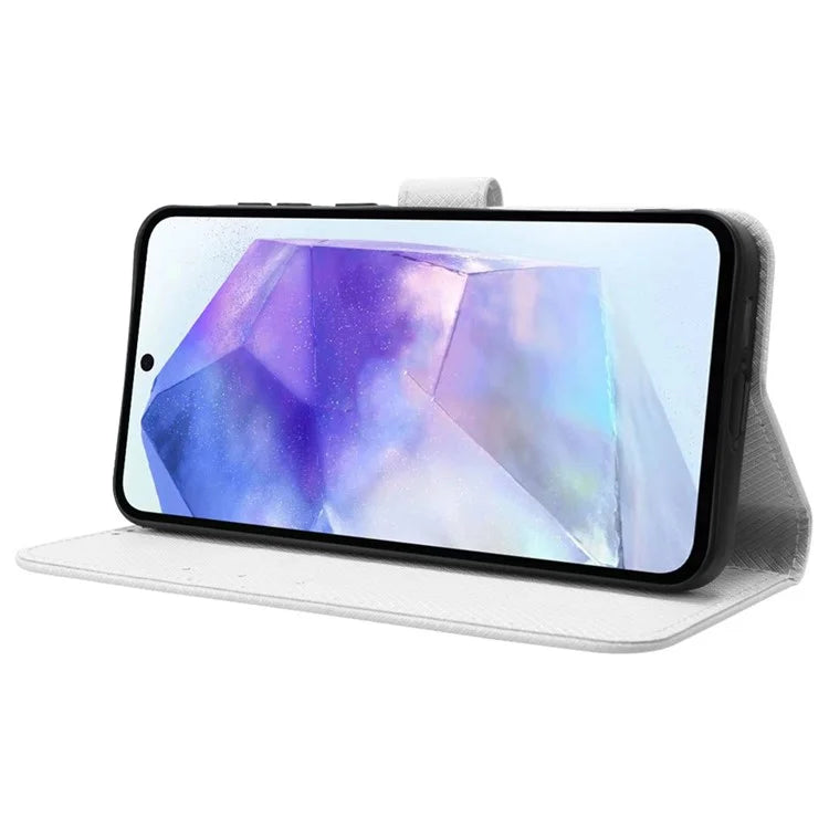 For Samsung Galaxy A55 5G PU Leather Cover Flip Phone Case with Card Slots