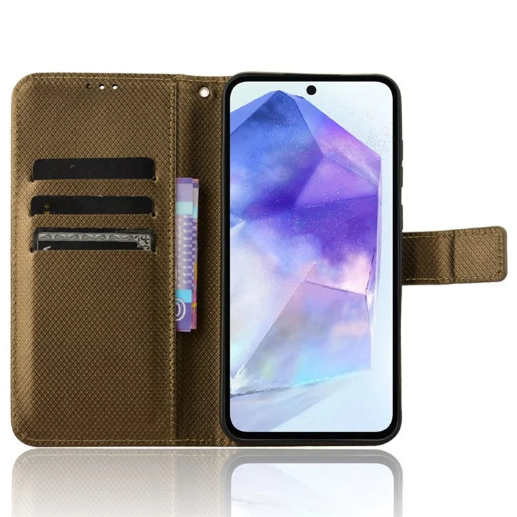 For Samsung Galaxy A55 5G PU Leather Cover Flip Phone Case with Card Slots