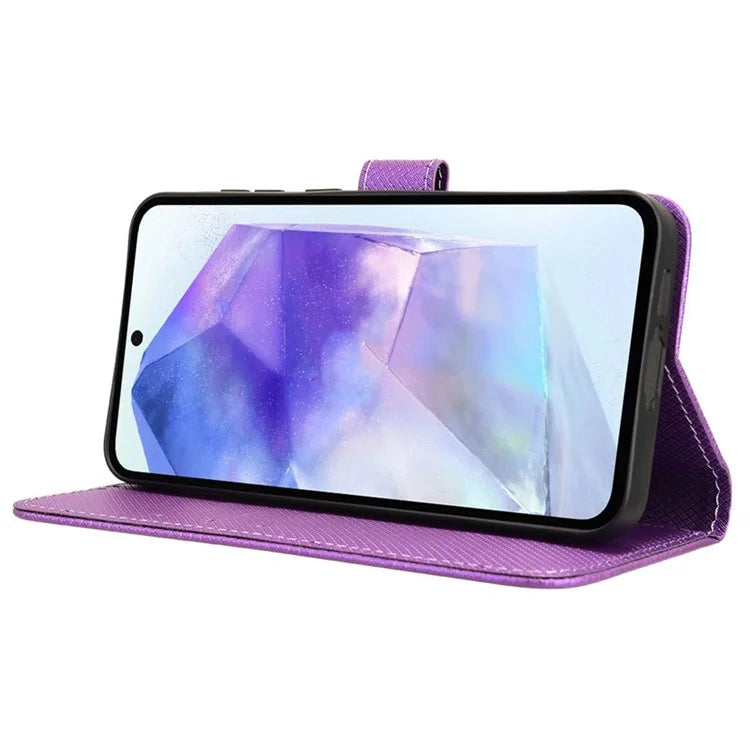 For Samsung Galaxy A55 5G PU Leather Cover Flip Phone Case with Card Slots