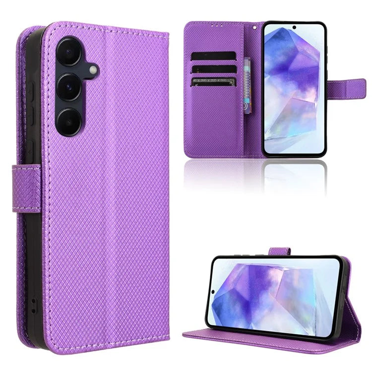 For Samsung Galaxy A55 5G PU Leather Cover Flip Phone Case with Card Slots