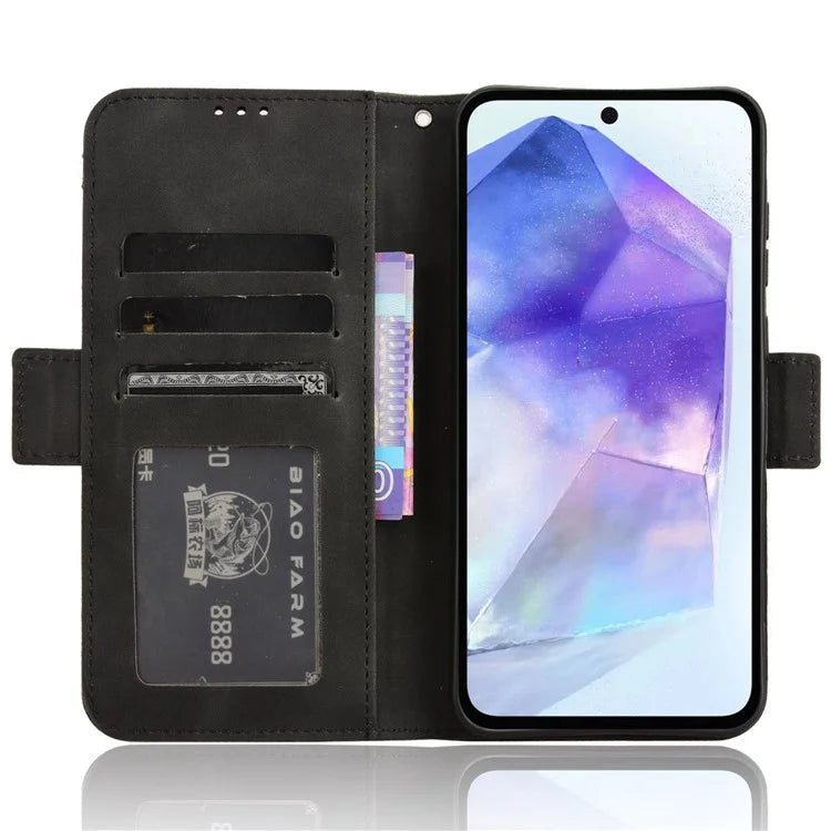 For Samsung Galaxy A55 5G Leather Phone Case Multiple Card Slots Stand Cover
