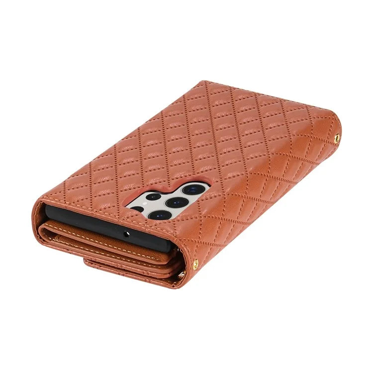BKS-002 For Galaxy S23 Ultra Phone Cover 7 Card Slots Stand Wallet Case