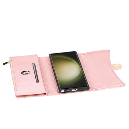 BKS-002 For Galaxy S23 Ultra Phone Cover 7 Card Slots Stand Wallet Case