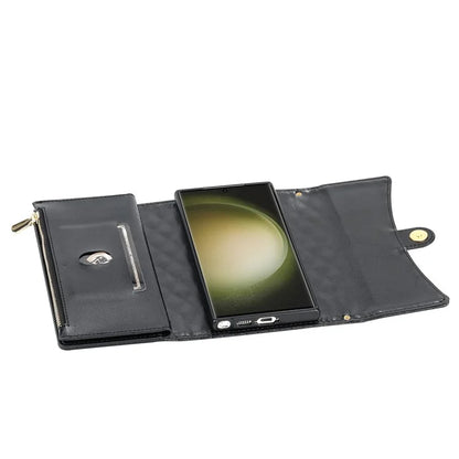BKS-002 For Galaxy S23 Ultra Phone Cover 7 Card Slots Stand Wallet Case