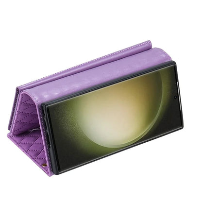 BKS-002 For Galaxy S23 Ultra Phone Cover 7 Card Slots Stand Wallet Case
