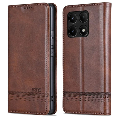AZNS For Xiaomi Redmi K70 5G / K70 Pro 5G Phone Case Wallet Cover Cowhide Texture
