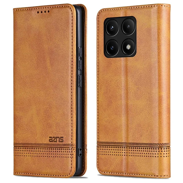 AZNS For Xiaomi Redmi K70 5G / K70 Pro 5G Phone Case Wallet Cover Cowhide Texture
