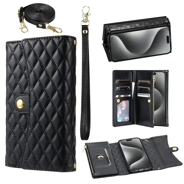 BKS-002 For iPhone 14 Magnetic Case 7 Card Slots Leather Shockproof Phone Cover