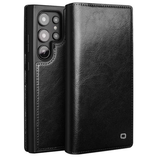 QIALINO For Samsung Galaxy S24 Ultra Case Wallet Flip Stand Phone Cover Genuine Cow Leather