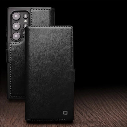 QIALINO For Samsung Galaxy S24 Ultra Case Wallet Flip Stand Phone Cover Genuine Cow Leather