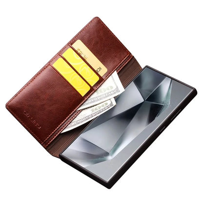QIALINO For Samsung Galaxy S24 Ultra Case Wallet Flip Stand Phone Cover Genuine Cow Leather