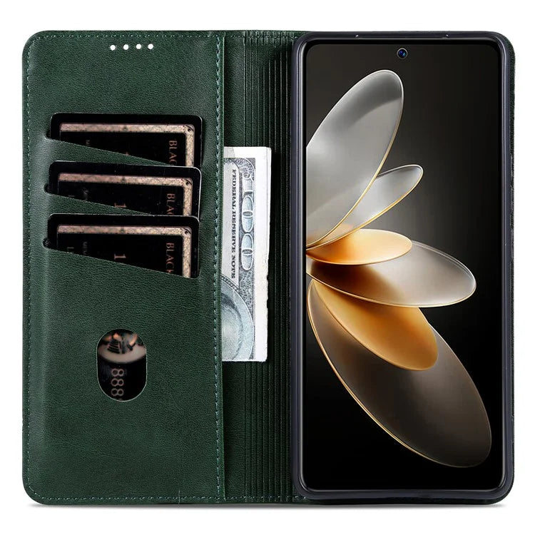 AZNS Wallet Case for Huawei nova 12 5G Leather Phone Cover Folding Stand
