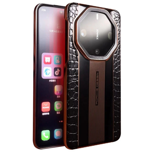 QIALINO For Huawei Mate 60 RS Ultimate Genuine Crocodile Leather Case Anti-drop Phone Cover