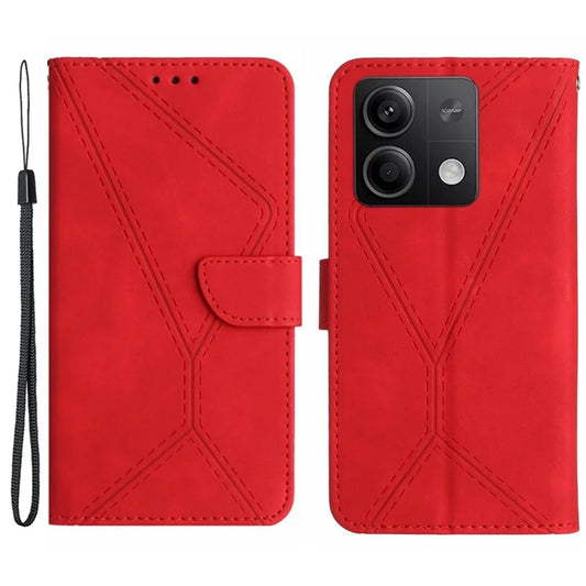 HT05 For Xiaomi Redmi Note 13 4G Magnetic Phone Case Splicing Lines Imprinted Cover