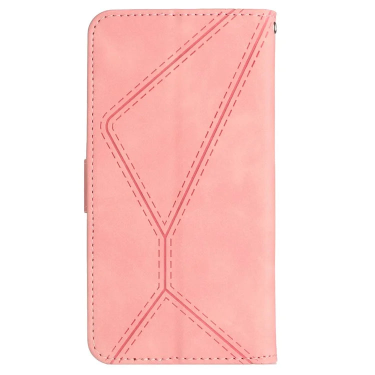 HT05 For Xiaomi Redmi Note 13 4G Magnetic Phone Case Splicing Lines Imprinted Cover