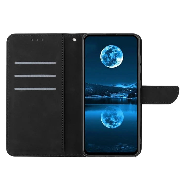 HT05 For Xiaomi Redmi Note 13 4G Magnetic Phone Case Splicing Lines Imprinted Cover