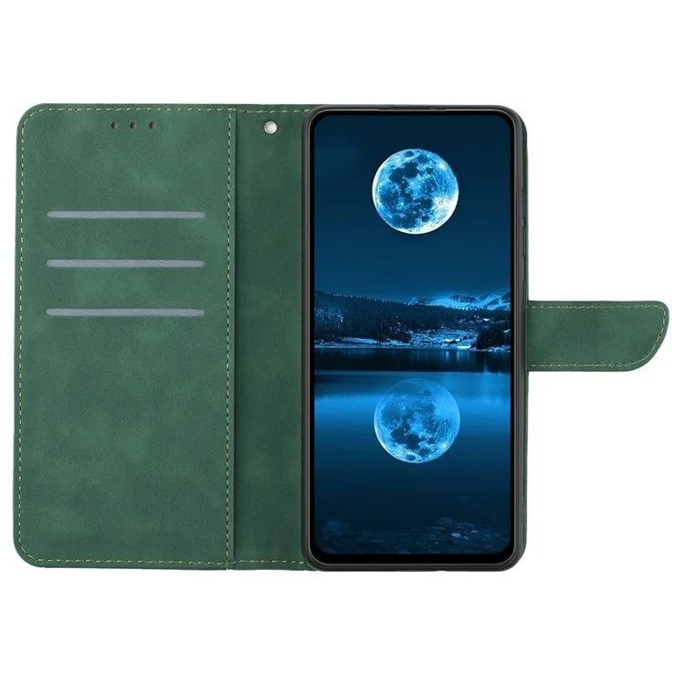 HT05 For Xiaomi Redmi Note 13 4G Magnetic Phone Case Splicing Lines Imprinted Cover