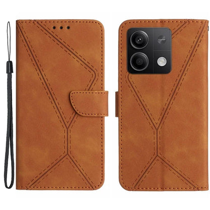 HT05 For Xiaomi Redmi Note 13 4G Magnetic Phone Case Splicing Lines Imprinted Cover