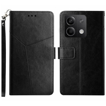 HT01 For Xiaomi Redmi Note 13 4G Magnetic Phone Case Y-shaped Line Imprinted Cover
