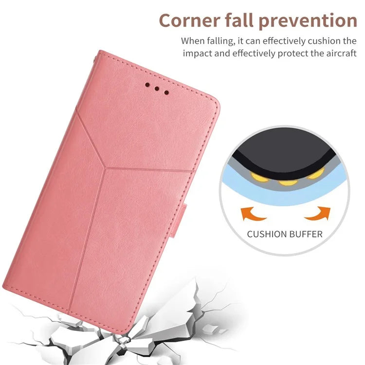 HT01 For Xiaomi Redmi Note 13 4G Magnetic Phone Case Y-shaped Line Imprinted Cover