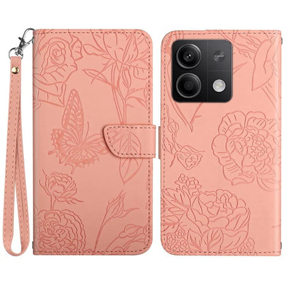 HT03 For Xiaomi Redmi Note 13 4G Case Leather Imprinted Phone Wallet Cover with Hand Strap