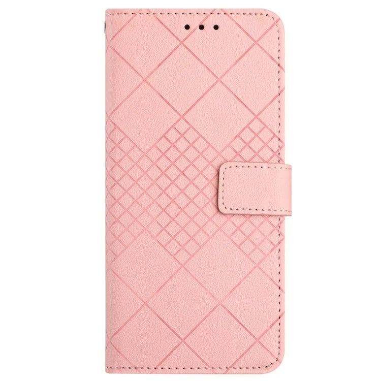 HT06 For Xiaomi Redmi Note 13 4G Wallet Case Rhombus Pattern Flip Leather Cover