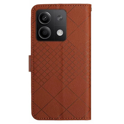 HT06 For Xiaomi Redmi Note 13 4G Wallet Case Rhombus Pattern Flip Leather Cover