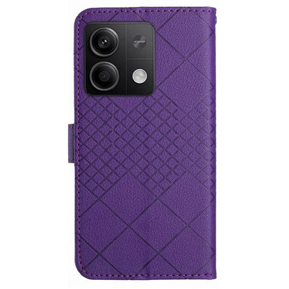 HT06 For Xiaomi Redmi Note 13 4G Wallet Case Rhombus Pattern Flip Leather Cover