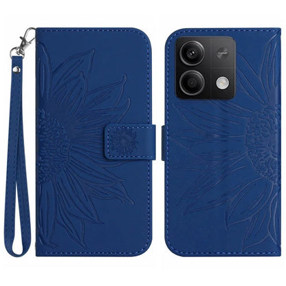 HT04 For Xiaomi Redmi Note 13 4G Leather Wallet Flip Cover Sunflower Pattern Phone Case