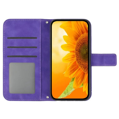 HT04 For Xiaomi Redmi Note 13 4G Leather Wallet Flip Cover Sunflower Pattern Phone Case