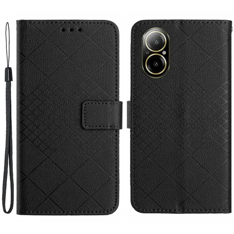 HT06 For Realme C67 4G Leather Case Litchi Texture Phone Cover with Wallet