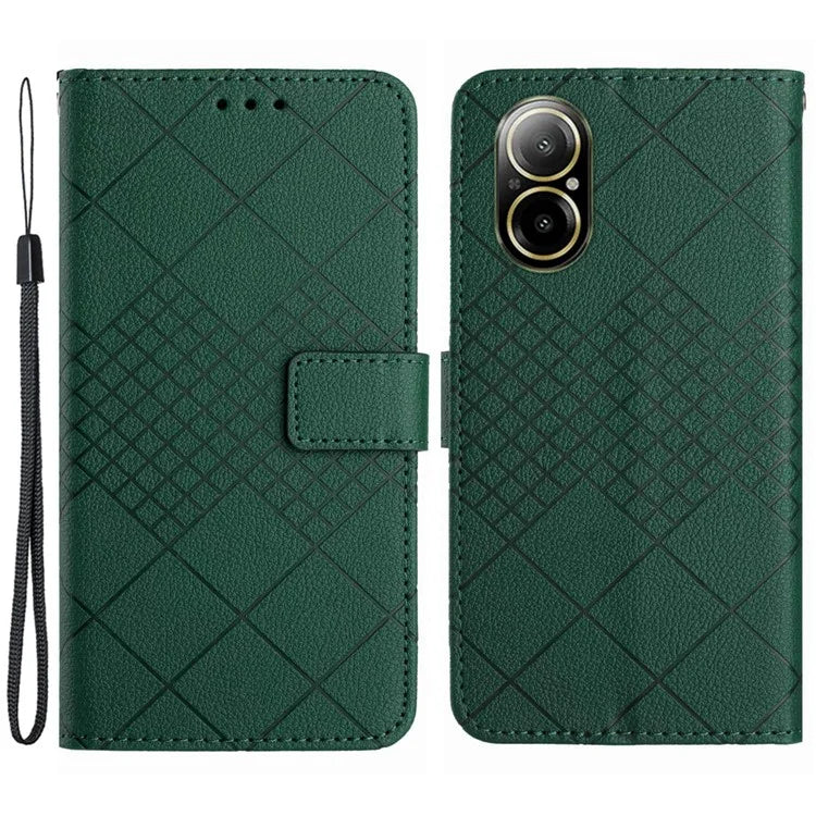 HT06 For Realme C67 4G Leather Case Litchi Texture Phone Cover with Wallet