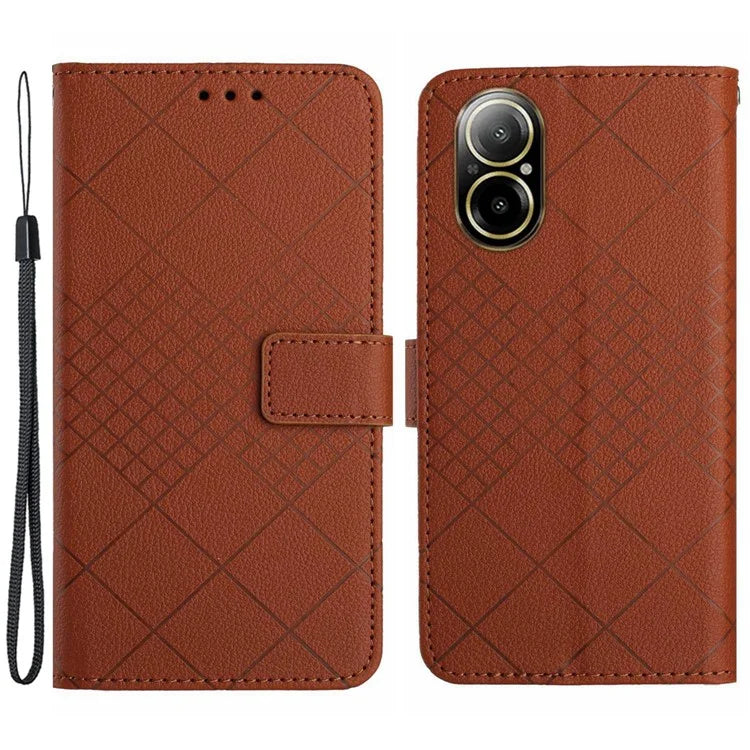 HT06 For Realme C67 4G Leather Case Litchi Texture Phone Cover with Wallet