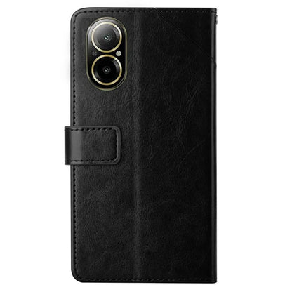 HT01 For Realme C67 4G Case Y-shaped Line Imprinted Foldable Stand Phone Cover