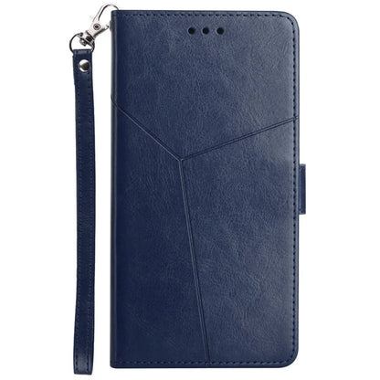 HT01 For Realme C67 4G Case Y-shaped Line Imprinted Foldable Stand Phone Cover