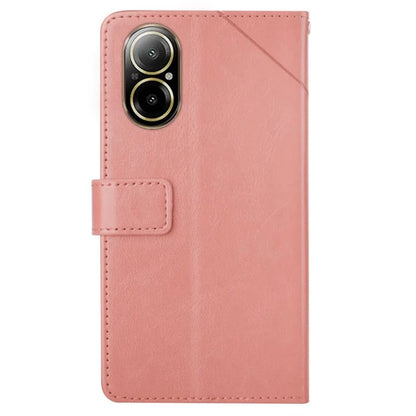 HT01 For Realme C67 4G Case Y-shaped Line Imprinted Foldable Stand Phone Cover