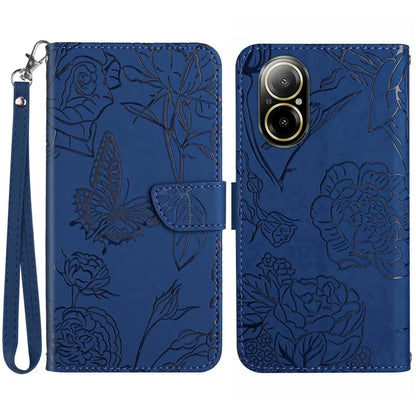 HT03 For Realme C67 4G Phone Case Leather Skin-touch Card Slots Cover with Hand Strap