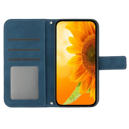 HT04 For Realme C67 4G Magnetic Phone Case Leather Sunflower Imprint Stand Cover