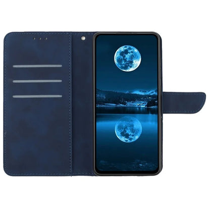 HT05 For Realme C67 4G Case Wallet Imprinted Line Phone Cover with Wrist Strap