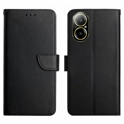 HT02 For Realme C67 4G Nappa Texture Phone Case Genuine Cow Leather Cover