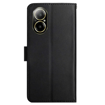 HT02 For Realme C67 4G Nappa Texture Phone Case Genuine Cow Leather Cover