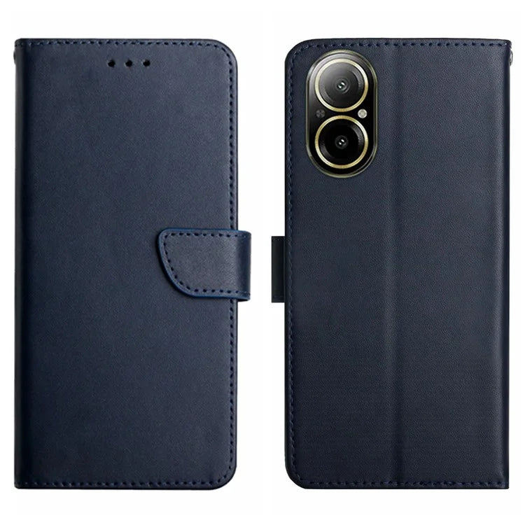 HT02 For Realme C67 4G Nappa Texture Phone Case Genuine Cow Leather Cover