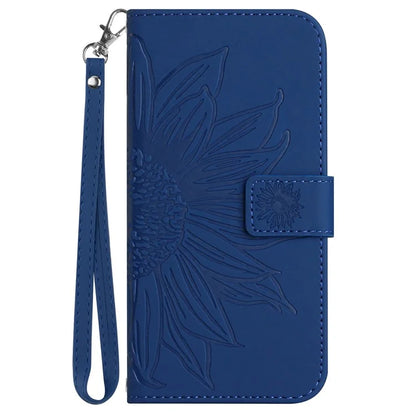 HT04 For Realme C67 4G Leather Phone Case Sunflower Pattern Flip Wallet Cover with Hand Strap