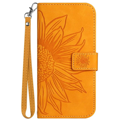 HT04 For Realme C67 4G Leather Phone Case Sunflower Pattern Flip Wallet Cover with Hand Strap
