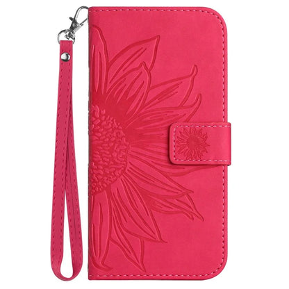 HT04 For Realme C67 4G Leather Phone Case Sunflower Pattern Flip Wallet Cover with Hand Strap